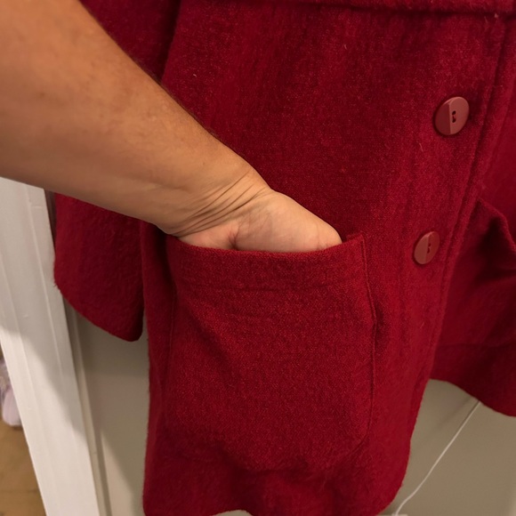 ANTHROPOLOGIE SPARROW RED WOOL BUTTON UP SWEATER JACKET WITH POCKETS SIZE MEDIUM - Picture 4 of 10